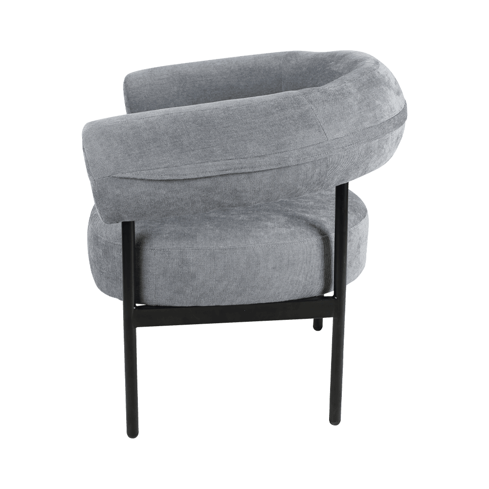 Sillón de marco de metal gris