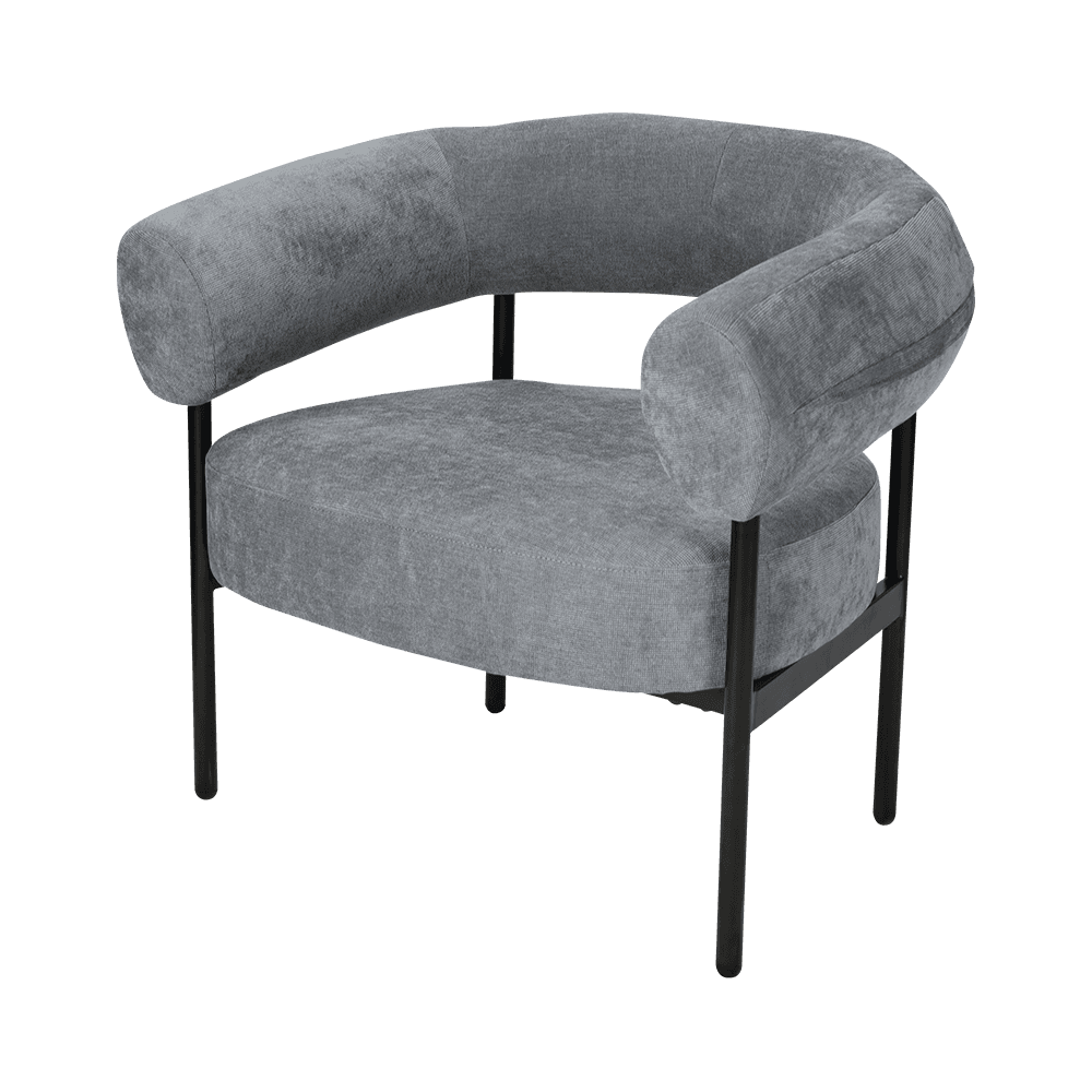 Sillón de marco de metal gris