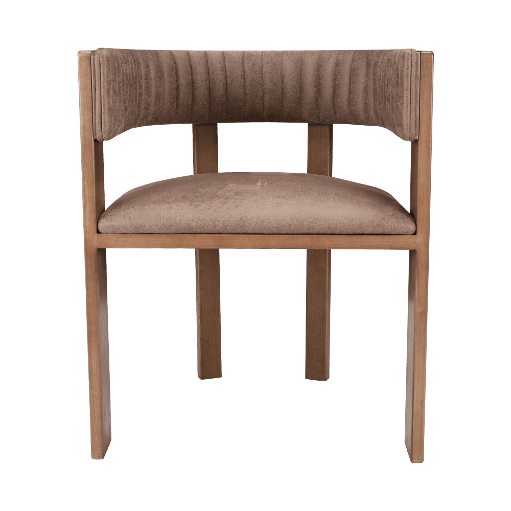 Silla de comedor de madera maciza tapizada