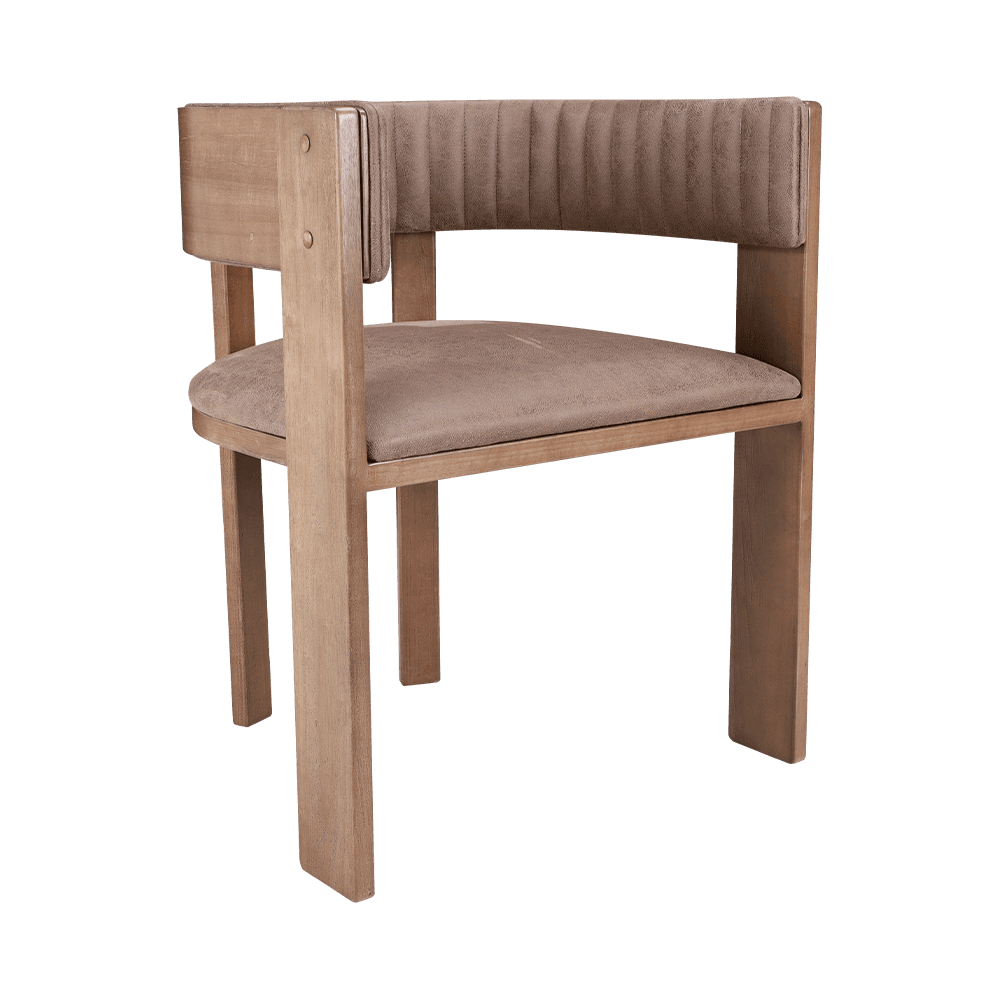 Silla de comedor de madera maciza tapizada