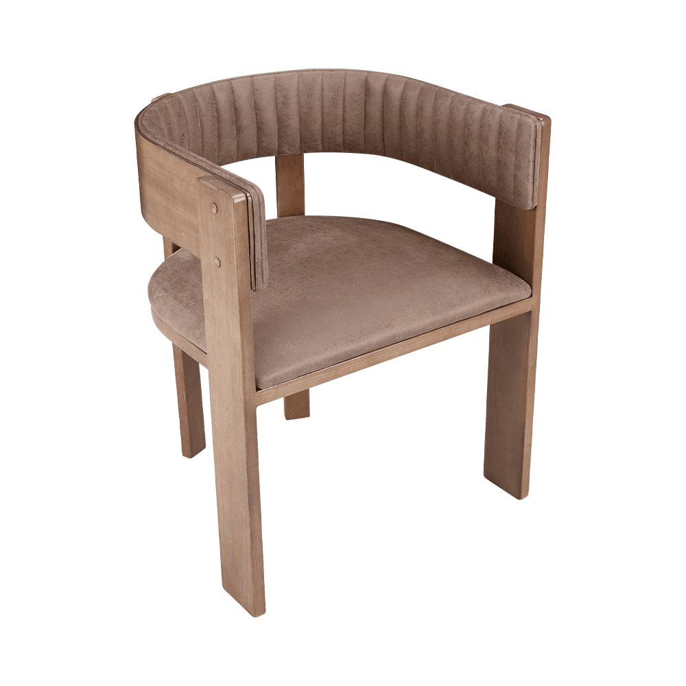 Silla de comedor de madera maciza tapizada