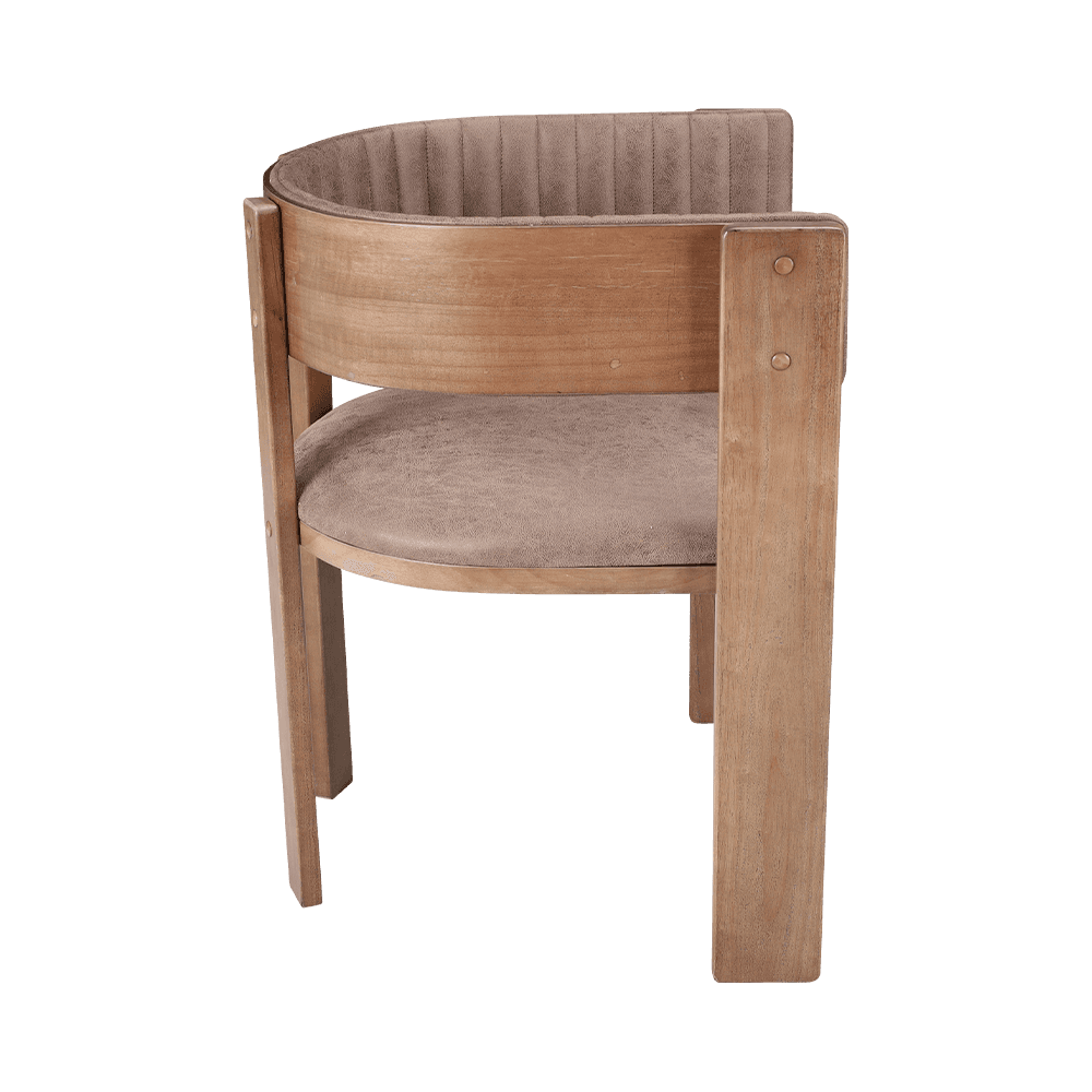 Silla de comedor de madera maciza tapizada