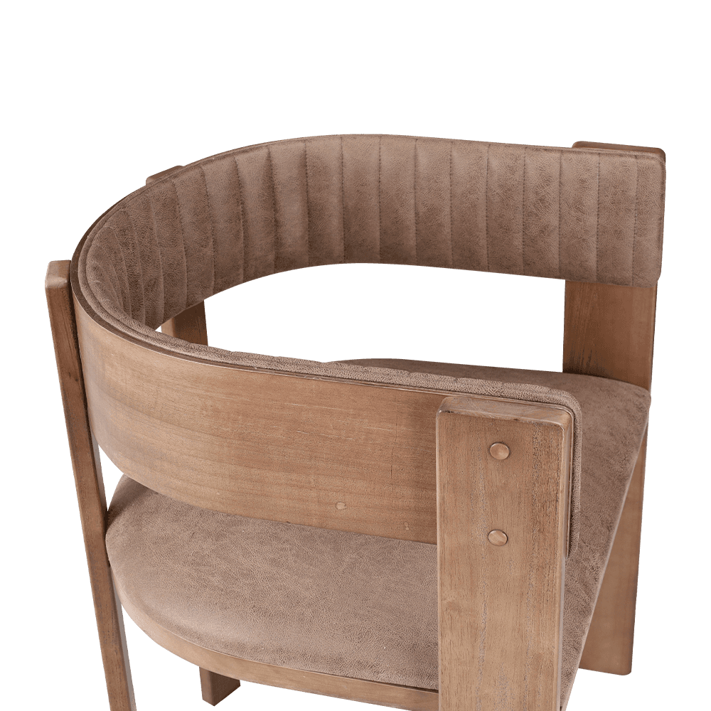 Silla de comedor de madera maciza tapizada