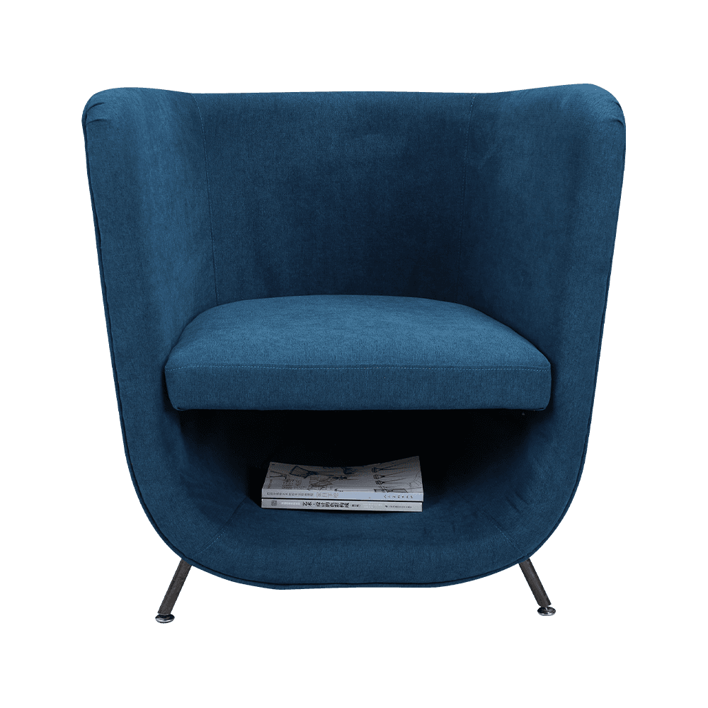 Silla de salón de tela con almacenamiento incorporado