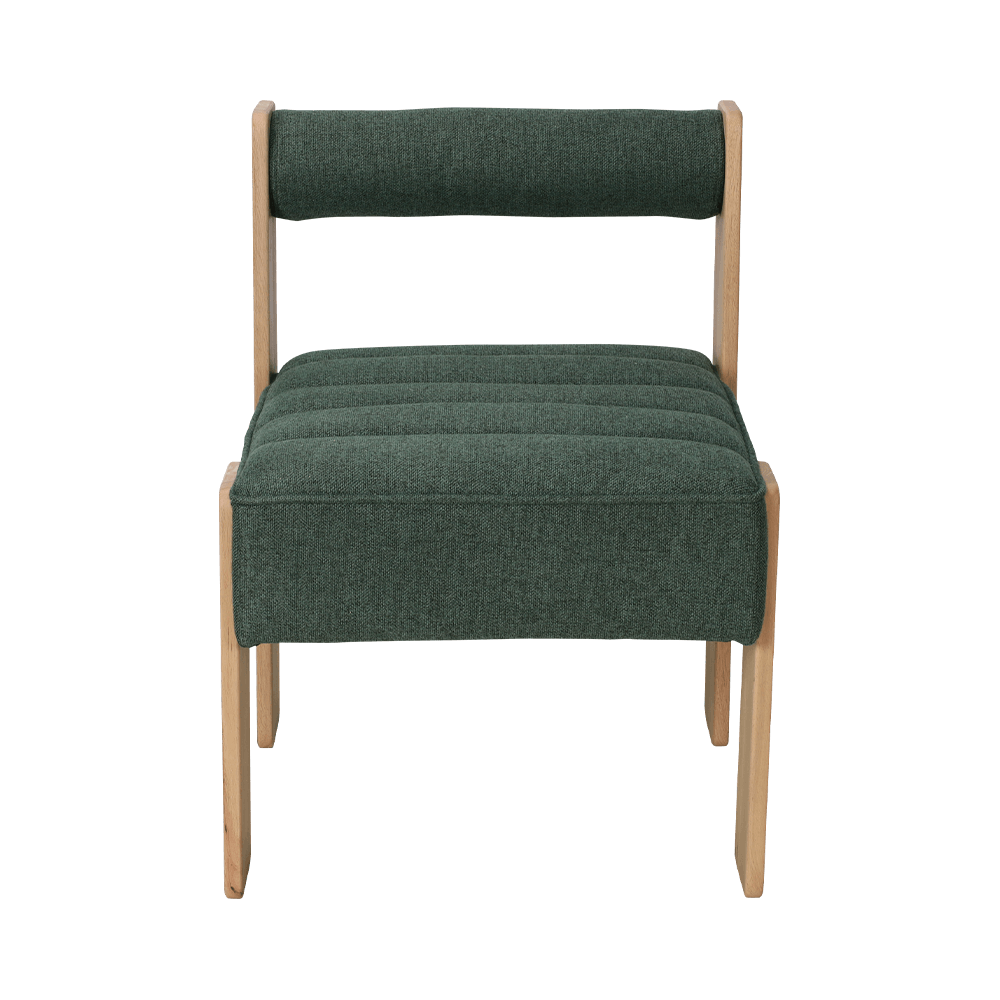 Silla de comedor de madera de goma de tela
