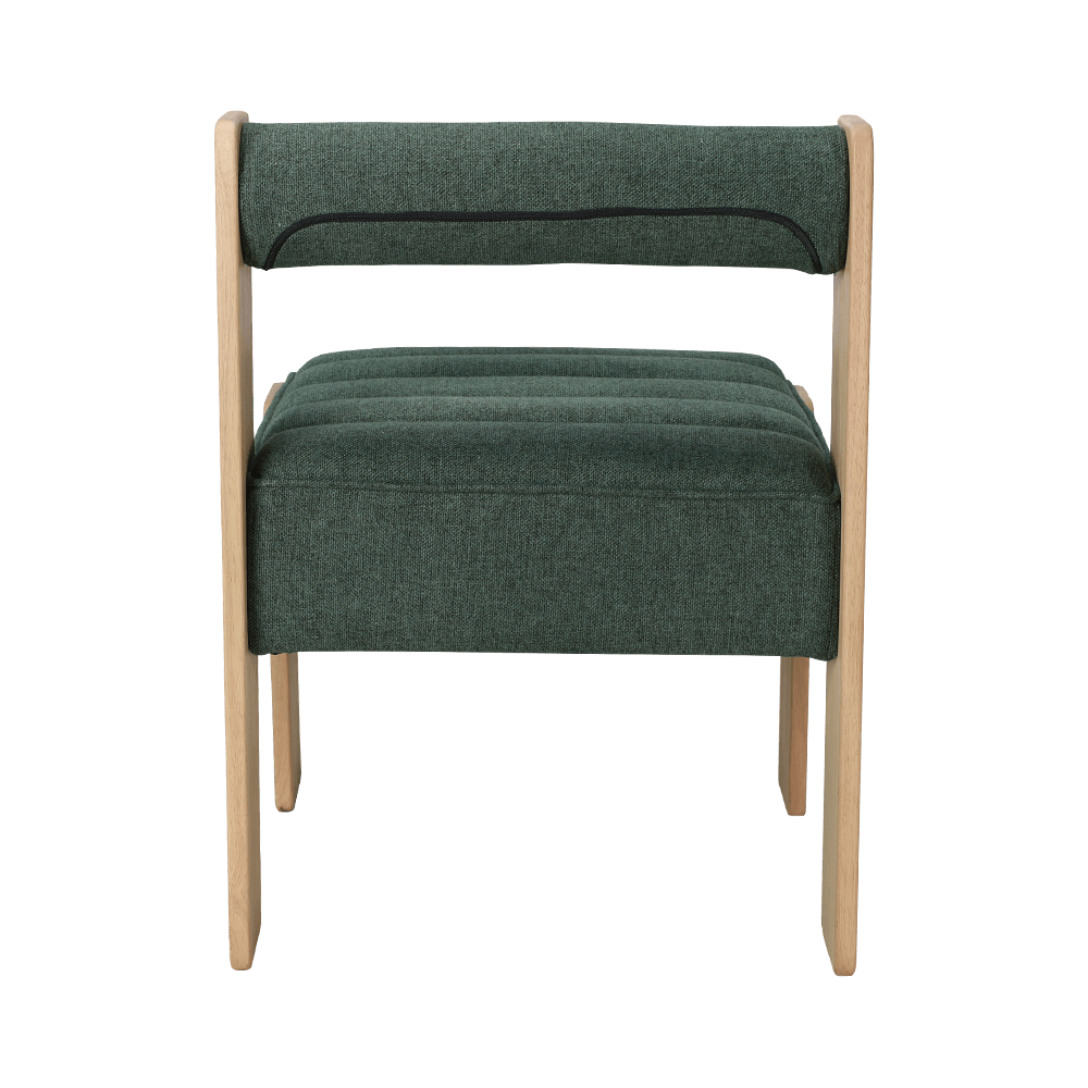Silla de comedor de madera de goma de tela