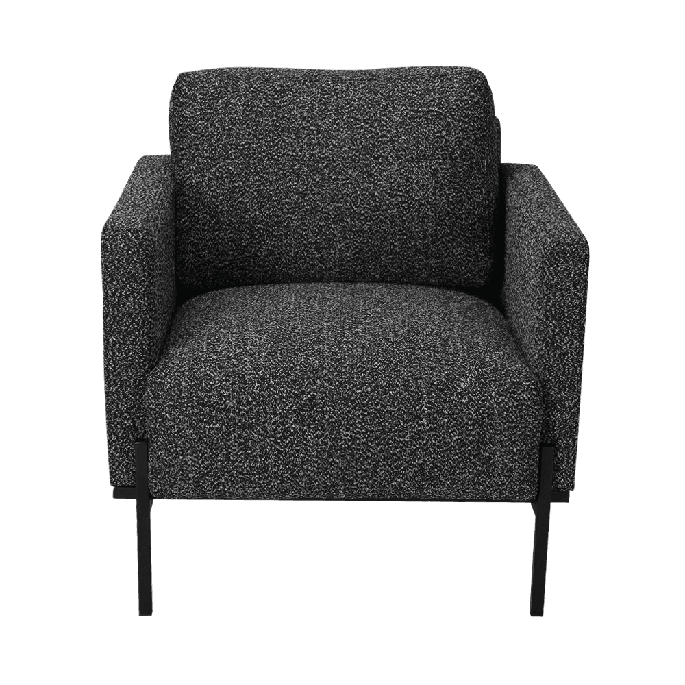 Sillón gris con reposabrazos