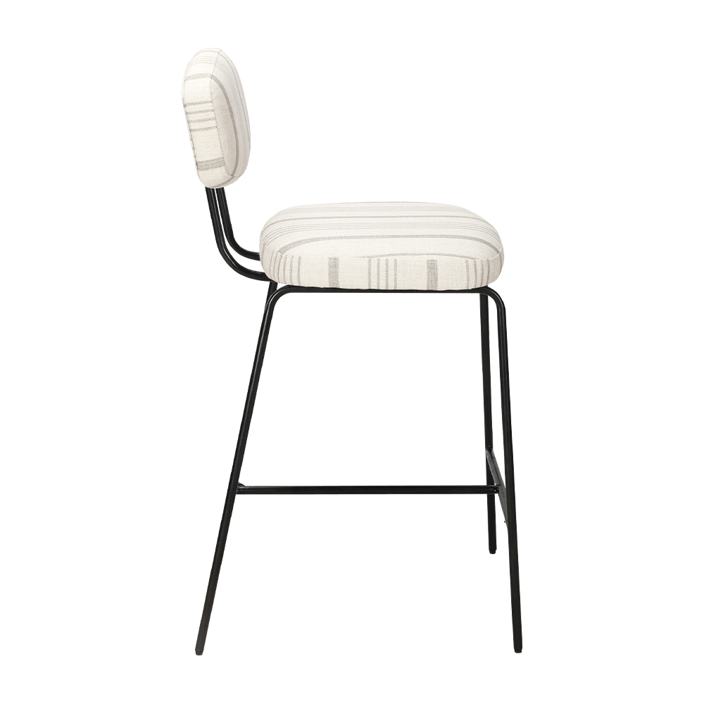 Silla de comedor tapizada de la pierna de metal con la espalda