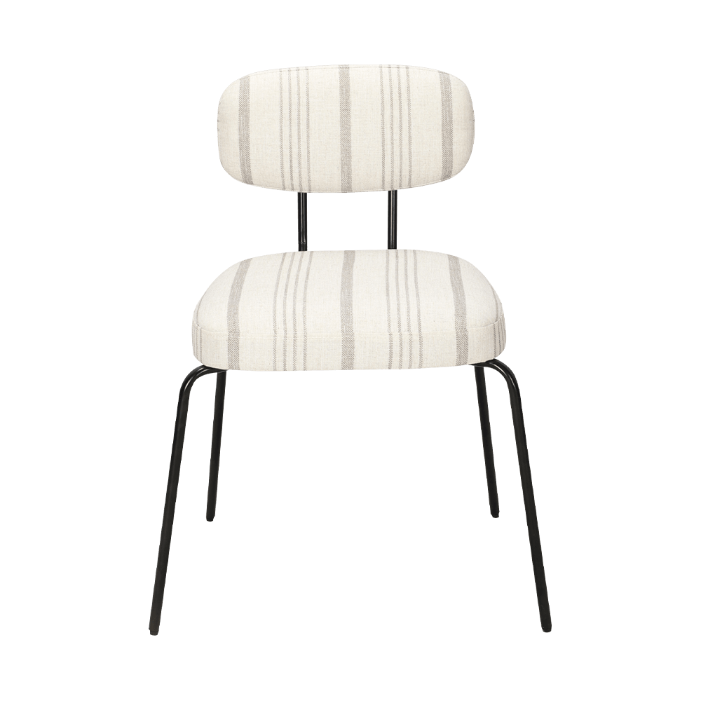 Silla de comedor de metal moderno blanco