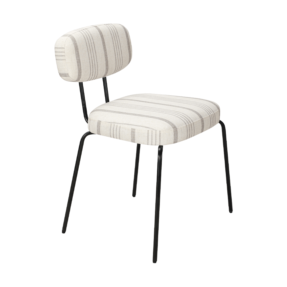 Silla de comedor de metal moderno blanco