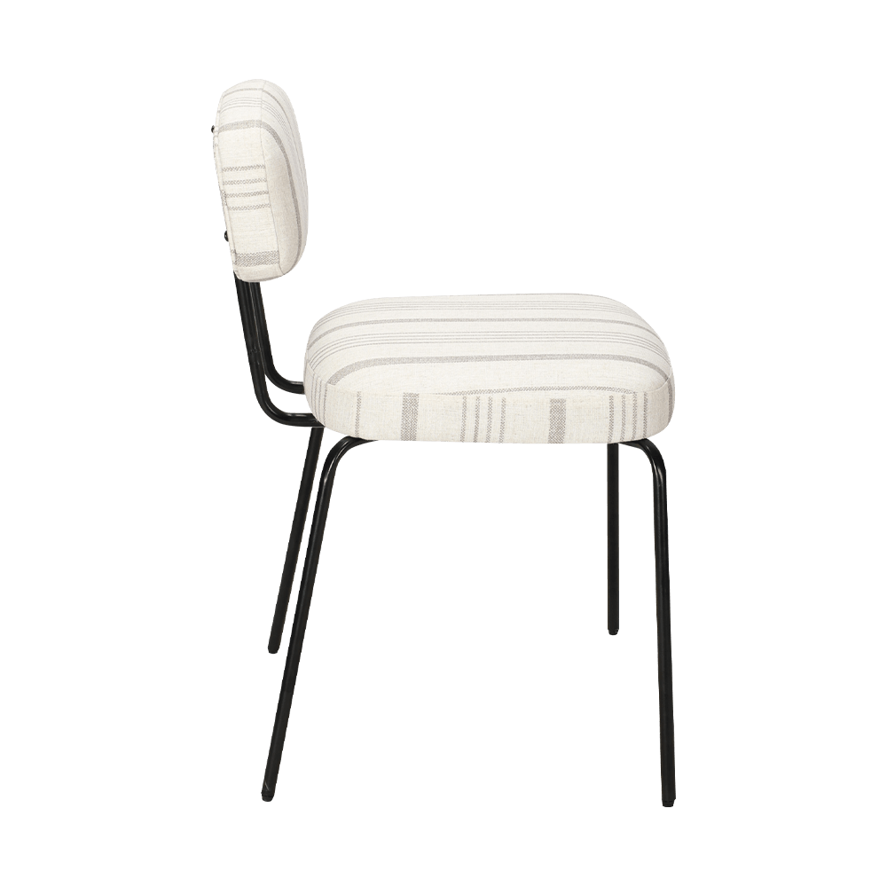 Silla de comedor de metal moderno blanco