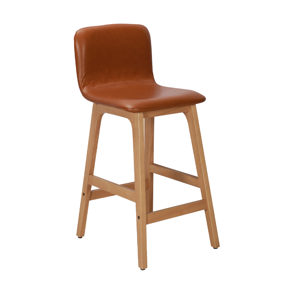Taburete de bar de madera doblada de cuero PU
