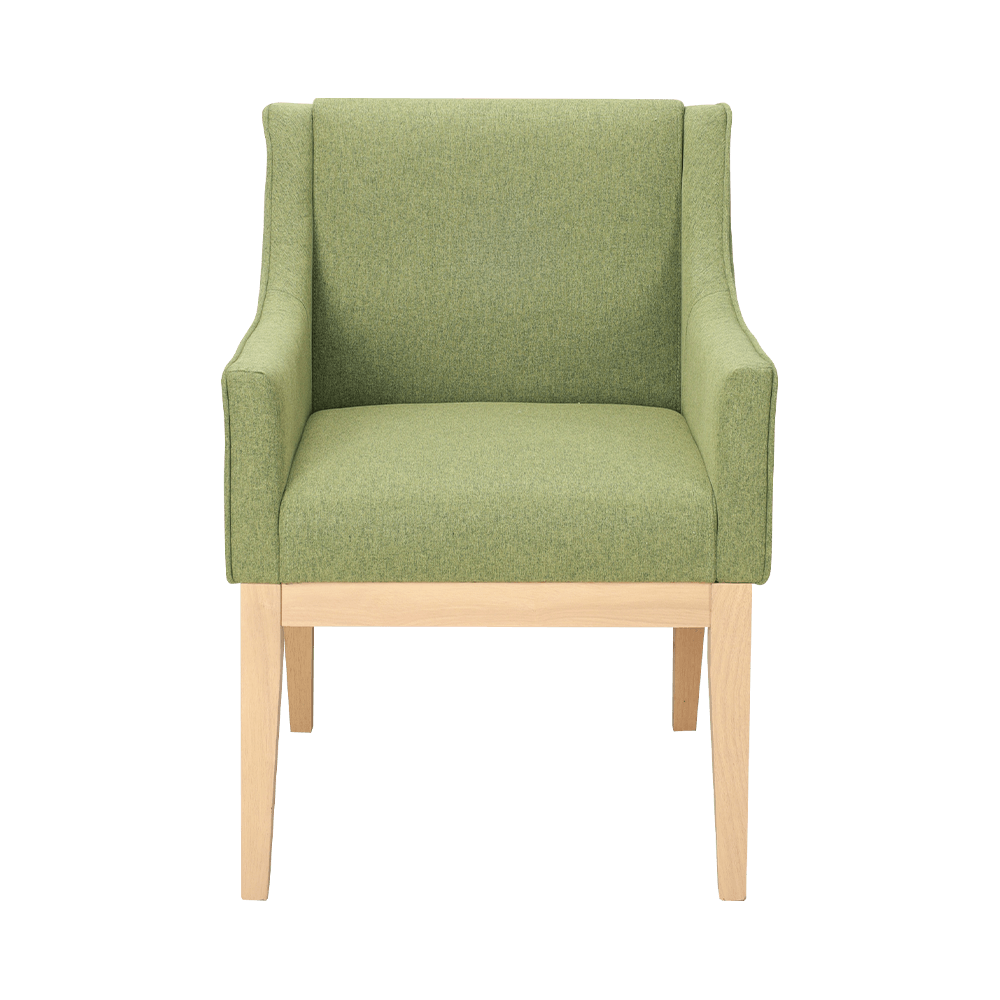 Silla de comedor de madera sólida con reposabrazos