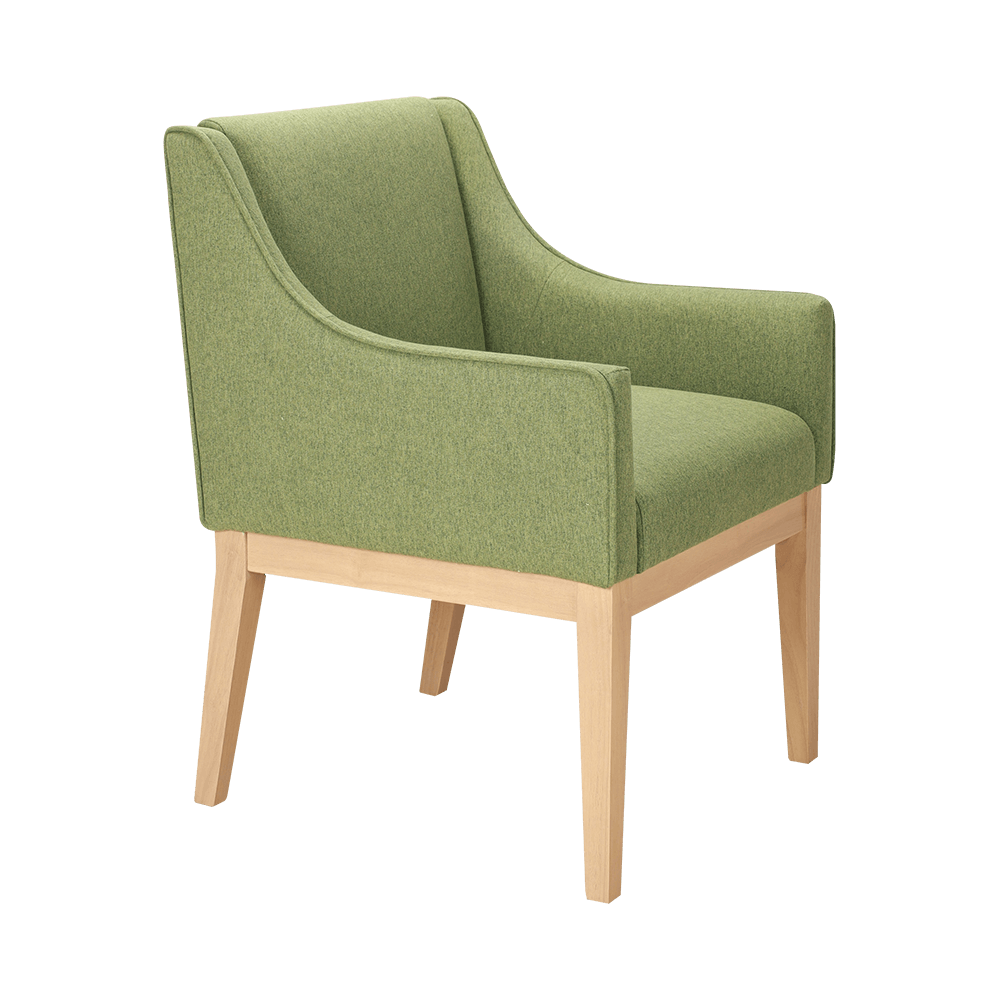 Silla de comedor de madera sólida con reposabrazos