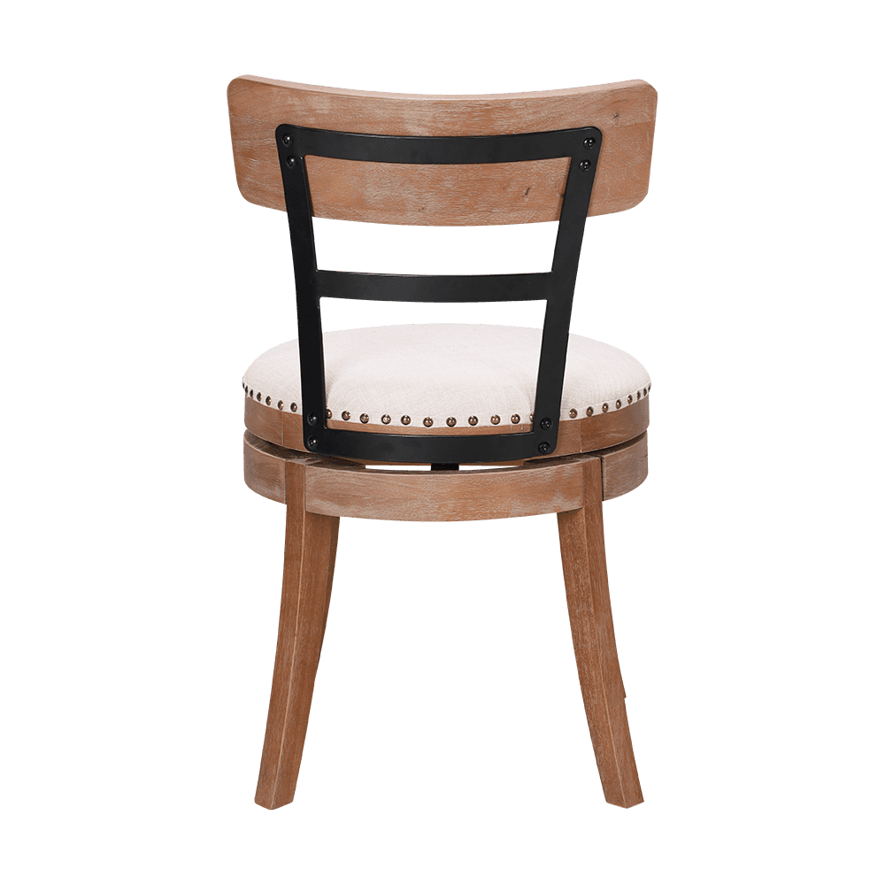 Silla de comedor de madera maciza de cojín redondo
