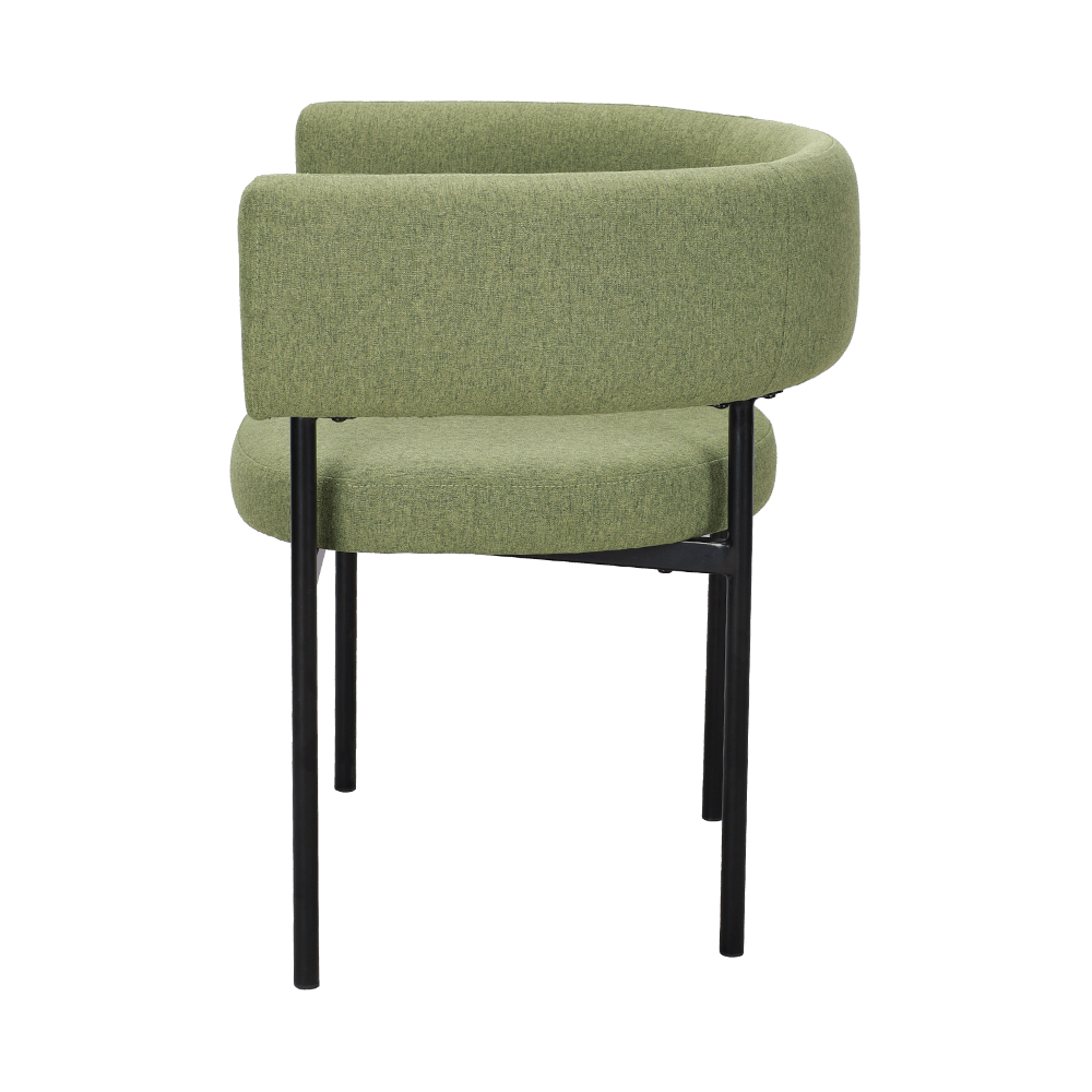 Silla de comedor de pierna de metal verde ácido