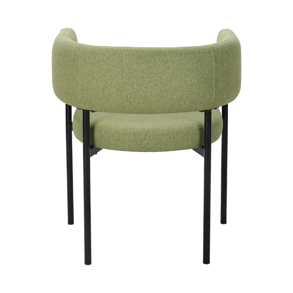 Silla de comedor de pierna de metal verde ácido