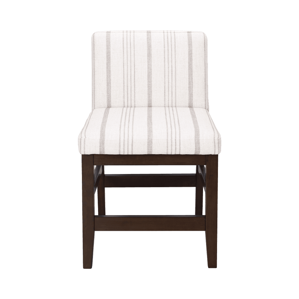 Tela rayada silla de comedor de madera maciza