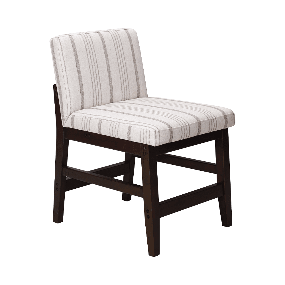 Tela rayada silla de comedor de madera maciza