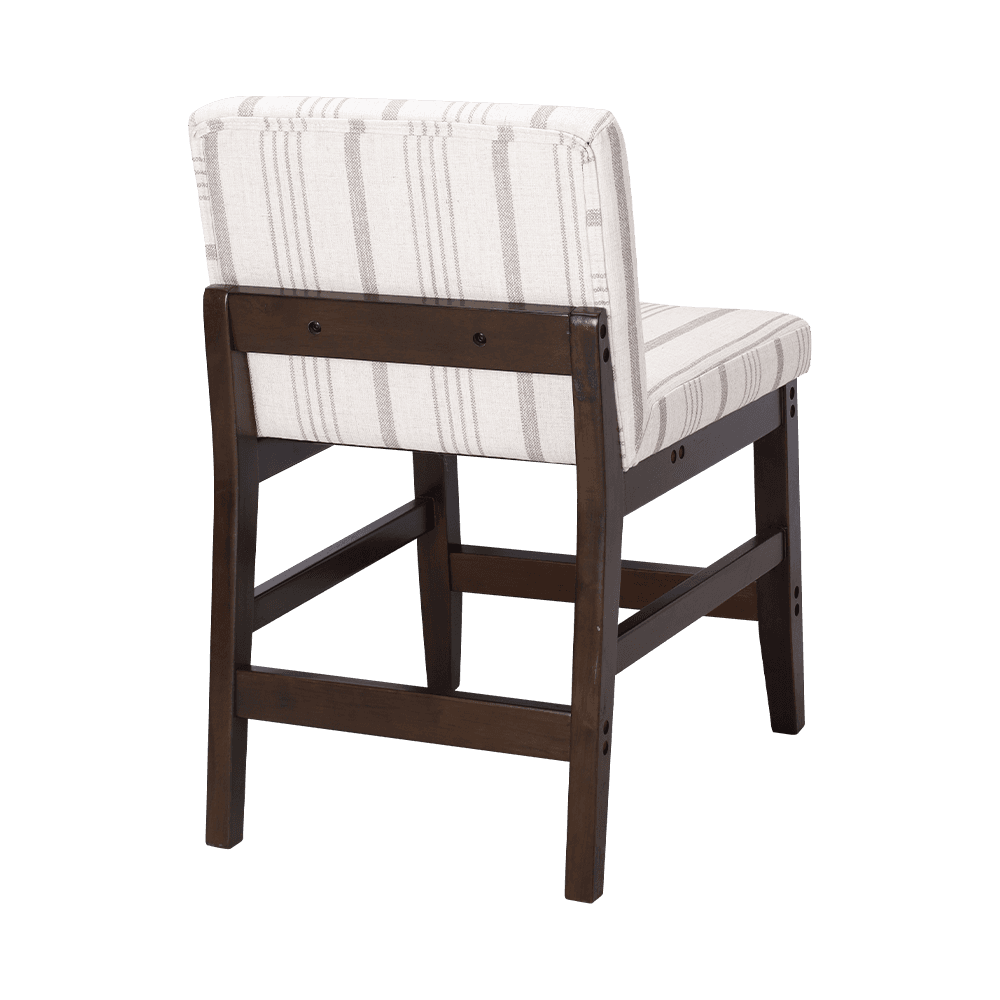 Tela rayada silla de comedor de madera maciza