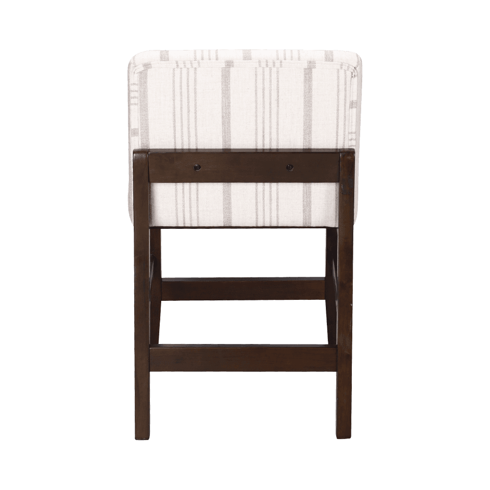 Tela rayada silla de comedor de madera maciza