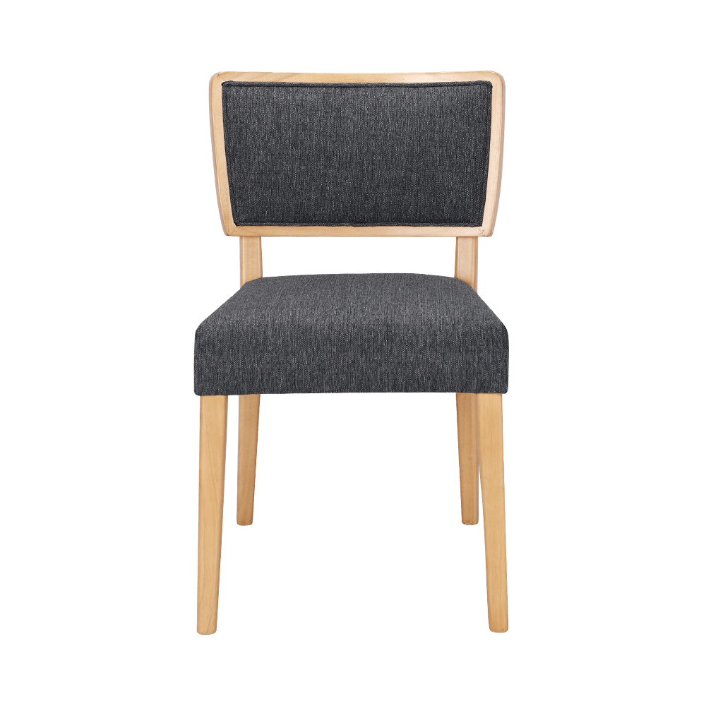 Silla de comedor de madera maciza de cojín de espuma de cuero