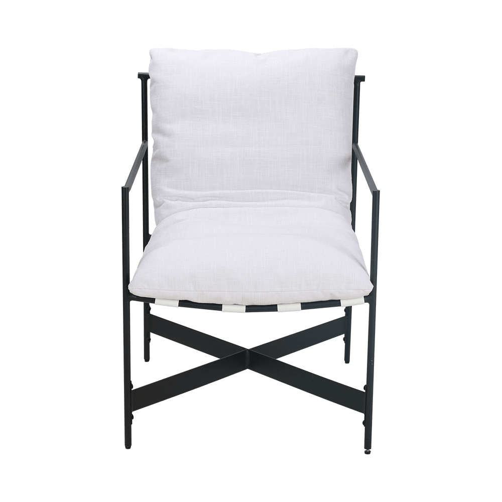 Silla de comedor de madera de goma de tela blanca