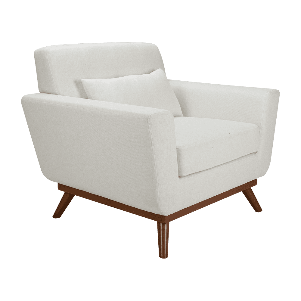 Sofá simple de tela de madera de goma