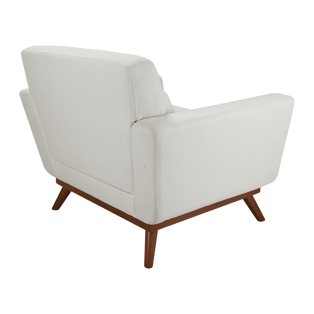 Sofá simple de tela de madera de goma