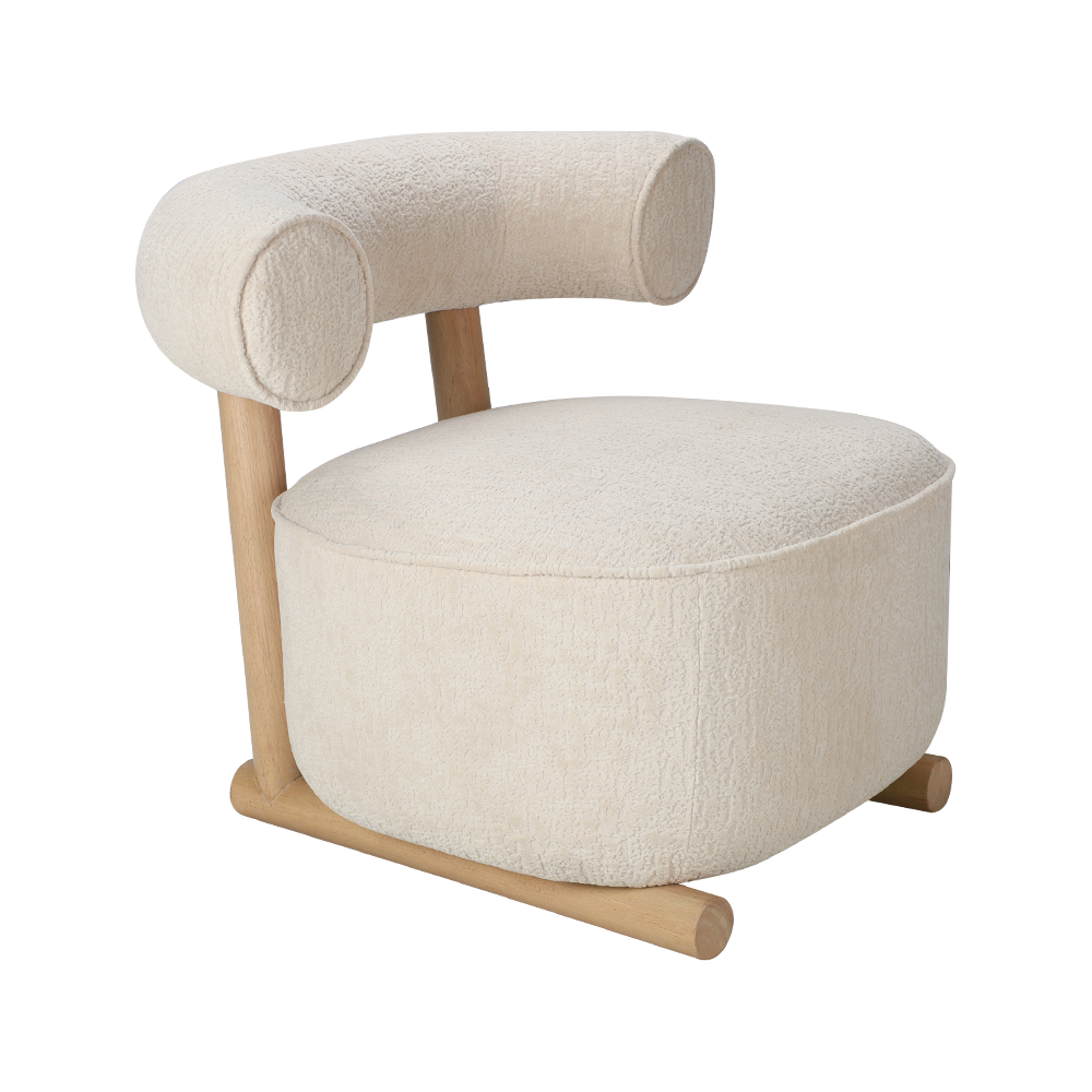 Silla de salón en forma de U de tela moderna