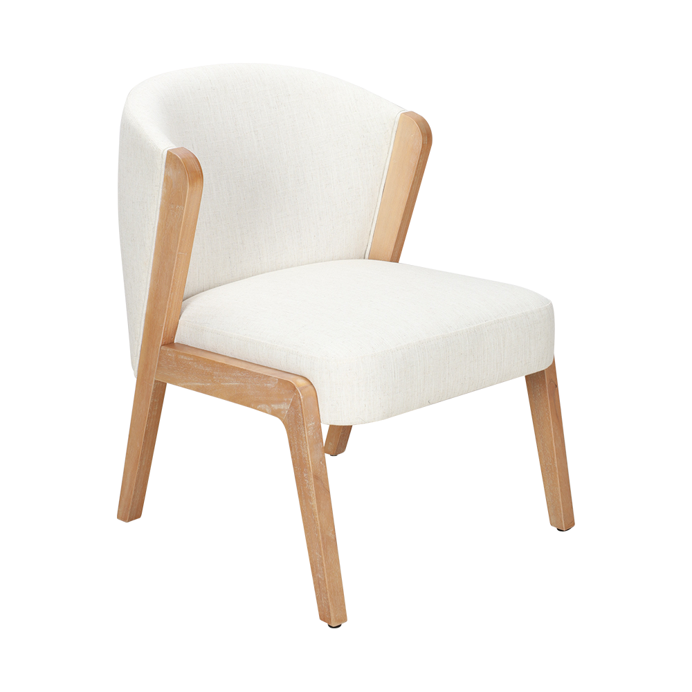 Silla de comedor de madera sólida de tela simple
