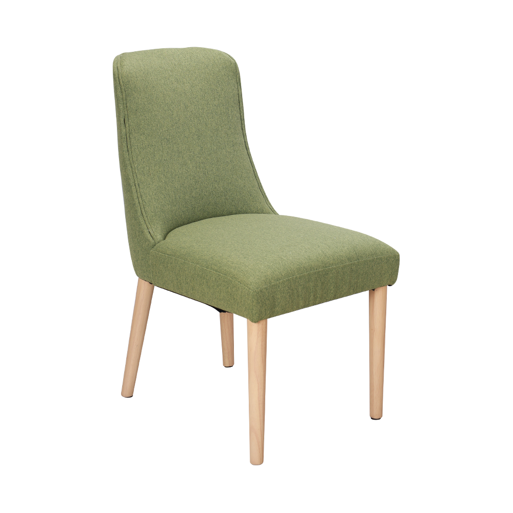 Tela verde ácido silla de comedor de madera maciza
