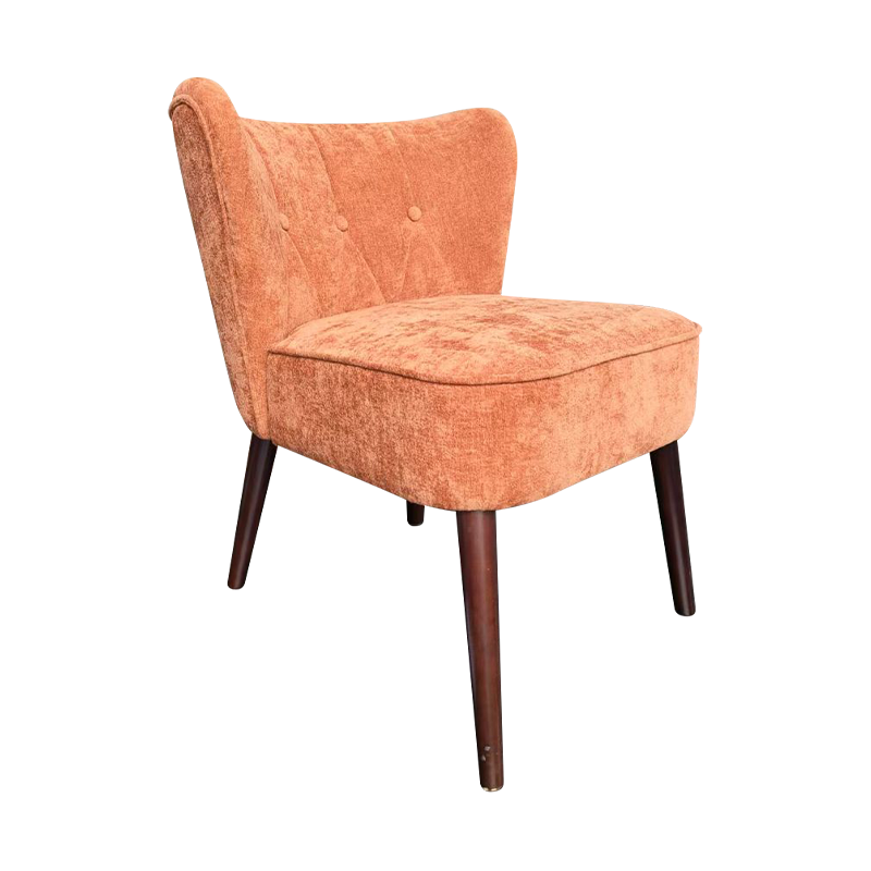 Sillón sin brazo de pata de madera sólida