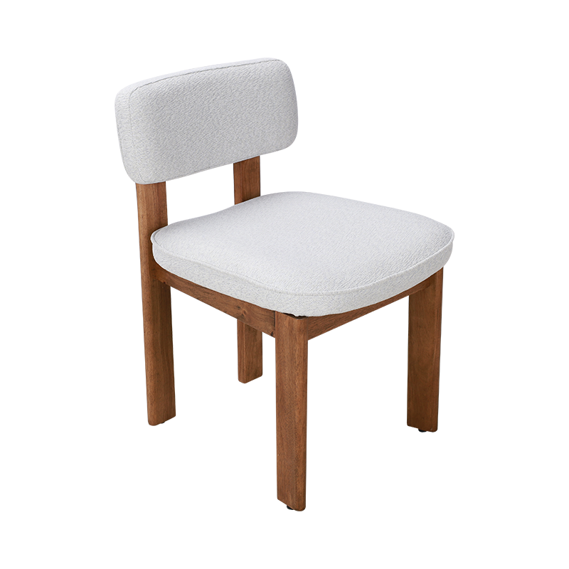Silla de comedor sin brazo de madera sólida