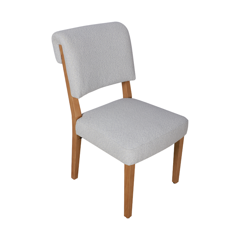 Tela silla de comedor de pierna de madera maciza