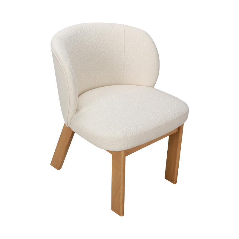 Silla de comedor de madera maciza crema