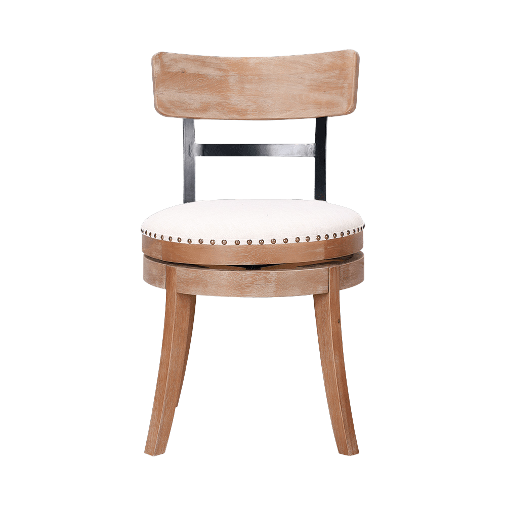 Silla de comedor de madera maciza de cojín redondo